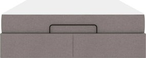 vidaXL Σκελετός κρεβατιού με στρώμα 2 pcs Taupe ύφασμα