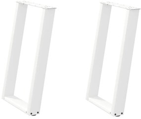 vidaXL Πόδια Τραπεζαρίας σε Σχήμα U 2 τεμ. Λευκά 60x(72-73) εκ. Ατσάλι