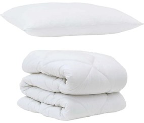 vidaXL Set Παπλώματος Χειμώνα 2 pcs Λευκό 155 x 220 cm Μικροΐνες