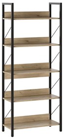 Βιβλιοθήκη Connect Megapap χρώμα florida oak 73x35x172εκ. - 0266594