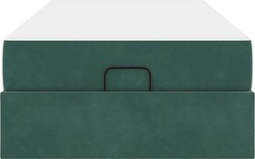 vidaXL Σκελετός κρεβατιού με στρώμα 2 pcs Πράσινο Βελούδο