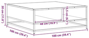 ΤΡΑΠΕΖΑΚΙ ΣΑΛΟΝΙΟΥ ΜΑΥΡΟ 100X100X30 ΕΚ. ΑΠΟ ΕΠΕΞ. ΞΥΛΟ/ΜΕΤΑΛΛΟ 848774