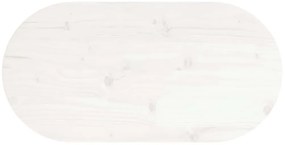 vidaXL Επιφάνεια Τραπεζιού Οβάλ Λευκή 60x30x2,5 εκ. Μασίφ Ξύλο Πεύκου