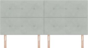 vidaXL Κεφαλάρι Ανοιχτό γκρι 200 cm Βελούδο