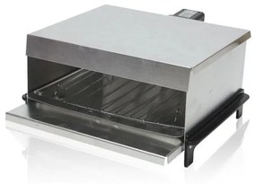 Party Grill Ηλεκτρική Ψησταριά Rubino PG-06I, 800W,  Αφαιρούμενη λαβή, σχάρα και αφαιρούμενο κάλυμμα, Ασημί