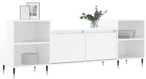 vidaXL Έπιπλο Τηλεόρασης Γυαλ. Λευκό 160x35x55 εκ. Επεξεργασμένο Ξύλο