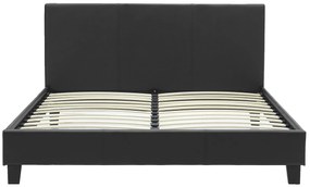 Κρεβάτι Nevil pakoworld 150x200 PU χρώμα μαύρο ματ