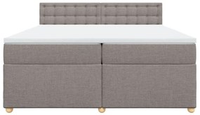 Κρεβάτι Boxspring με Στρώμα Taupe 200x200 εκ. Υφασμάτινο - Μπεζ-Γκρι