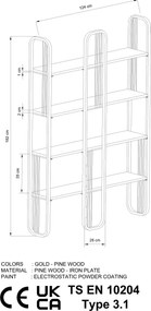 Βιβλιοθήκη Κίτρινο SIERRA 124x26x182