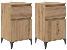 vidaXL Κομοδίνο 2 pcs artisan δρυς 40 x 35 x 70 εκ. Επεξεργασμένο ξύλο