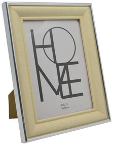 Κορνίζα Ξύλινη 15374-5 13x18cm Beige-Silver Ankor Wood, Fabric