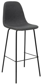 Bar Stool Bella metal black legs - fabric anthracite 41x40x109 εκ.