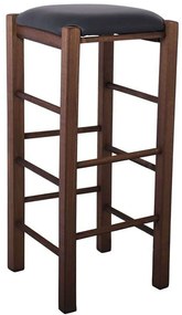 Σκαμπό Bar Ταβέρνας Ρ977,Ε2Τ 35x35x81cm Walnut-Black Ξύλο,Τεχνόδερμα