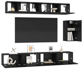 vidaXL Σετ επίπλου τηλεόρασης 6 pcs Μαύρη δρυς 100 x 30 x 30 cm