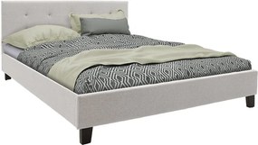 Κρεβάτι Mago pakoworld ύφασμα εκρού 160x200εκ