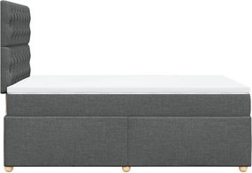 vidaXL Κρεβάτι Boxspring με Στρώμα Σκούρο Γκρι 120x200 εκ. Υφασμάτινο