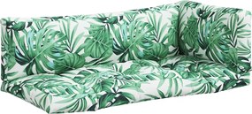 vidaXL Μαξιλάρια Παλέτας 3 τεμ. Σχέδιο Φύλλων Υφασμάτινα