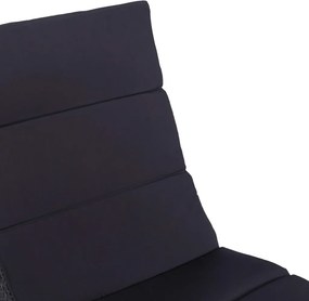 vidaXL Ξαπλώστρα Μαύρη από Συνθετικό Ρατάν με Μαξιλάρι