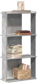 Βιβλιοθήκη 3 επιπέδων Μπετόν Γκρι 60x30x120 cm Ξύλινη κατασκευή