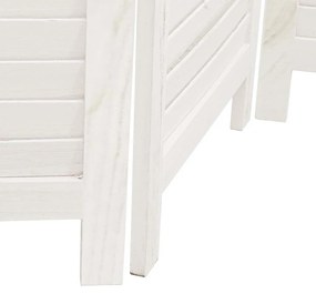 vidaXL Διαχωριστικό Χώρου με 6 Πάνελ Λευκό από Μασίφ Ξύλο Παυλώνιας