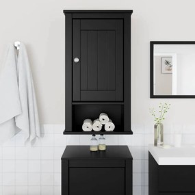 vidaXL Ντουλάπι Μπάνιου Επιτοίχιο BERG Μαύρο 40x27x71,5 εκ Μασίφ Πεύκο