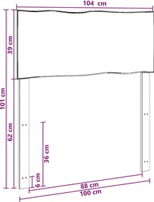 vidaXL Κεφαλάρι με φυσική άκρη ROSTOCK Λευκό 100 εκ.