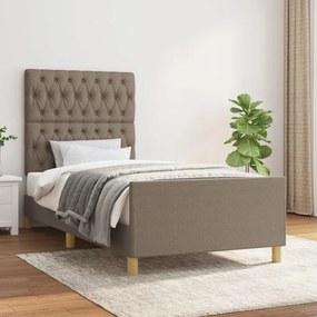 vidaXL Σκελετός Κρεβατιού Χωρίς Στρώμα Taupe 90x190 εκ. Υφασμάτινο