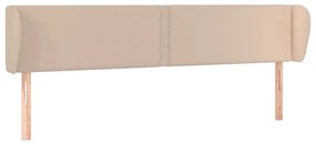 vidaXL Κεφαλάρι με Πτερύγια Καπουτσίνο 203x23x78/88εκ. Συνθετικό Δέρμα