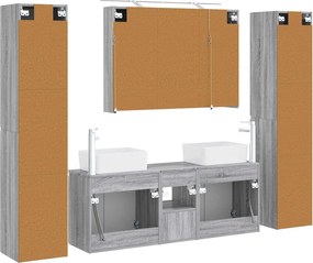 vidaXL Σετ Επίπλων Μπάνιου 6 pcs Γκρι Sonoma
