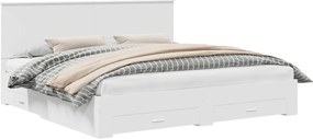 vidaXL Σκελετός Κρεβατιού Λευκό 200 x 200 cm Επεξεργασμένο ξύλο