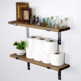 WALL SHELF IN WALNUT COLOR  60x14x16 cm.