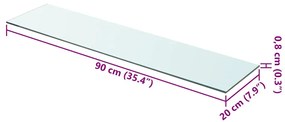vidaXL Ράφια Πάνελ 2 τεμ. Διάφανα 90 x 20 εκ. Γυάλινα