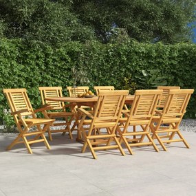 vidaXL Καρέκλες Κήπου Πτυσσόμενες 8 τεμ. 56x63x90 εκ. Μασίφ Ξύλο Teak