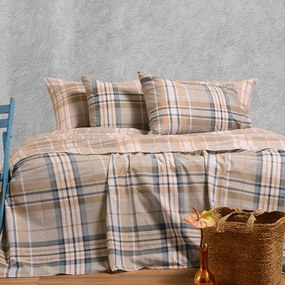 Σεντόνια King Size (Σετ) Melinen Ultra Line Jonas Stone Blue Μπεζ ΧΩΡΙΣ ΛΑΣΤΙΧΟ 260x270