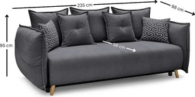 3-Seat Sofa-Bed Puffy - Anthracite Anthracite