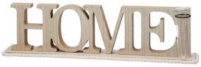 Lettering "Home" Ξύλο Ecru PU 4 47x7.5x12.5cm