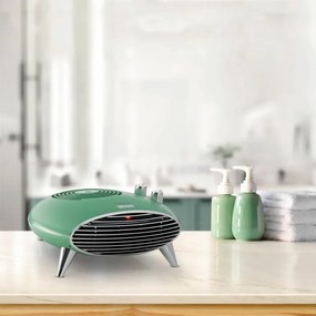 Θερμάστρα με ανεμιστήρα Ariete Vintage 2.0 8211/04, 2000W, 2 ταχύτητες, Κρύος αέρας, Θερμοστάτης, Αθόρυβη λειτουργία, Πράσινο