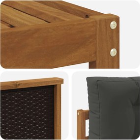 vidaXL Σειρά Καναπέ Εξωτερικού 5 pcs Φυσικό και Ανθρακί