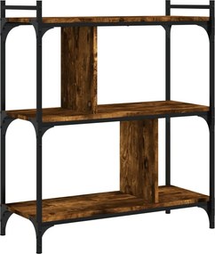 vidaXL Βιβλιοθήκη 3 Επιπέδων Καπνιστή Δρυς 76 x 32 x 88 εκ. Επεξ. Ξύλο
