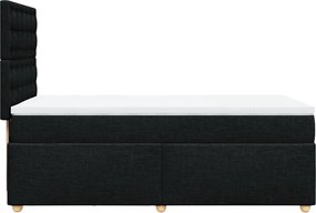 vidaXL Κρεβάτι Boxspring με Στρώμα Μαύρο 90x190 εκ.Υφασμάτινο