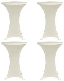 vidaXL Κάλυμμα Τραπεζιού Stretch 4 τεμ. Κρεμ Ø 60 εκ.