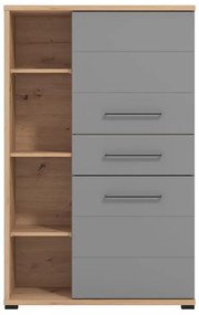 Βιτρίνα Lisabon POP Artisan Oak - Γκρί Γραφίτης - Γκρί Μάτ 89.5*40*141.5 εκ. 89.5x40x141.5 εκ.