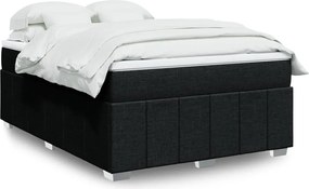 vidaXL Κρεβάτι Boxspring με Στρώμα Μαύρο 160x200 εκ. Υφασμάτινο