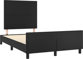 vidaXL Σκελετός Κρεβατιού Χωρίς Στρώμα Μαύρο 120x190 εκ.Συνθ. Δέρμα