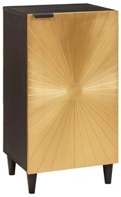 vidaXL Πλαϊνό γραφείο με ράφι Μαύρο και Χρυσό 40 x 33 x 75 εκ.