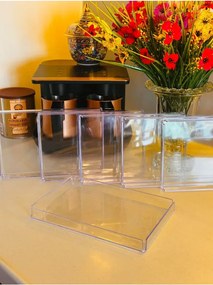 Stewehome Σετ 6 τεμαχίων κρυστάλλινων διαφανών δίσκων παρουσίασης 225x145x20 cm