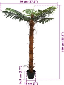 vidaXL Τεχνητό Δέντρο Cocuspalm Πράσινο 70 x 18 x 140 εκ
