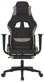 vidaXL Καρέκλα Gaming Μαύρη & Taupe Υφασμάτινη με Υποπόδιο