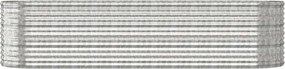vidaXL Ζαρντινιέρα Ασημί 296x80x68 εκ. Γαλβανισμένος χάλυβας