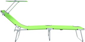 vidaXL Ξαπλώστρα 2 pcs Πράσινο 58 x 188 x 77 εκ. Πολυεστέρας